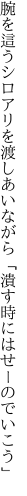 腕を這うシロアリを渡しあいながら 「潰す時にはせーのでいこう」