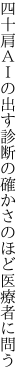 四十肩ＡＩの出す診断の 確かさのほど医療者に問う