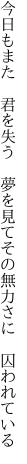 今日もまた 君を失う 夢を見て その無力さに 囚われている