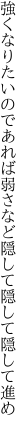 強くなりたいのであれば弱さなど 隠して隠して隠して進め