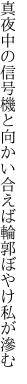 真夜中の信号機と向かい合えば 輪郭ぼやけ私が滲む