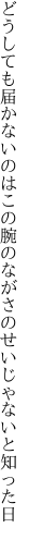 どうしても届かないのはこの腕の ながさのせいじゃないと知った日