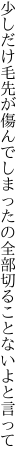 少しだけ毛先が傷んでしまったの 全部切ることないよと言って