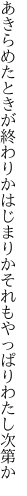 あきらめたときが終わりかはじまりか それもやっぱりわたし次第か