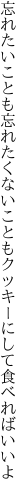 忘れたいことも忘れたくないことも クッキーにして食べればいいよ