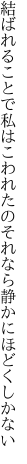 結ばれることで私はこわれたの それなら静かにほどくしかない