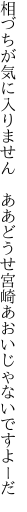 相づちが気に入りません ああどうせ 宮崎あおいじゃないですよーだ