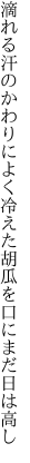 滴れる汗のかわりによく冷えた 胡瓜を口にまだ日は高し