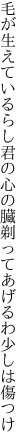 毛が生えているらし君の心の臓 剃ってあげるわ少しは傷つけ