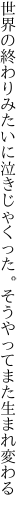 世界の終わりみたいに泣きじゃくった。 そうやってまた生まれ変わる