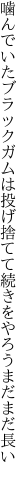 噛んでいたブラックガムは投げ捨てて 続きをやろうまだまだ長い