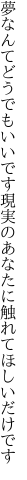 夢なんてどうでもいいです現実の あなたに触れてほしいだけです