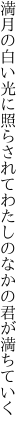 満月の白い光に照らされて わたしのなかの君が満ちていく