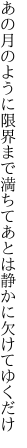 あの月のように限界まで満ちて あとは静かに欠けてゆくだけ