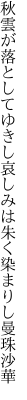 秋雲が落としてゆきし哀しみは 朱く染まりし曼珠沙華