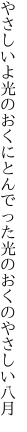 やさしいよ光のおくにとんでった 光のおくのやさしい八月