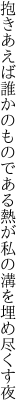 抱きあえば誰かのものである熱が 私の溝を埋め尽くす夜