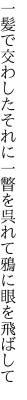 一髪で交わしたそれに一瞥を 呉れて鴉に眼を飛ばして