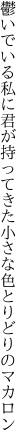 鬱いでいる私に君が持ってきた 小さな色とりどりのマカロン