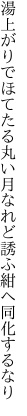 湯上がりでほてたる丸い月なれど 誘ふ紺へ同化するなり