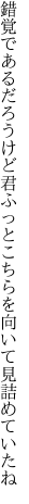 錯覚であるだろうけど君ふっと こちらを向いて見詰めていたね