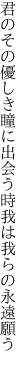 君のその優しき瞳に出会う時 我は我らの永遠願う