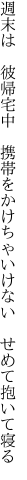 週末は 彼帰宅中 携帯を かけちゃいけない せめて抱いて寝る