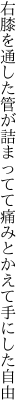 右膝を通した管が詰まってて 痛みとかえて手にした自由