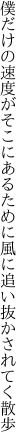 僕だけの速度がそこにあるために 風に追い抜かされてく散歩