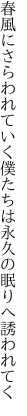 春風にさらわれていく僕たちは 永久の眠りへ誘われてく