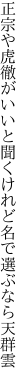 正宗や虎徹がいいと聞くけれど 名で選ぶなら天群雲