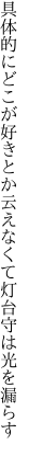 具体的にどこが好きとか云えなくて 灯台守は光を漏らす