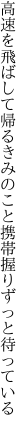 高速を飛ばして帰るきみのこと 携帯握りずっと待っている