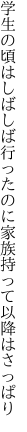 学生の頃はしばしば行ったのに 家族持って以降はさっぱり