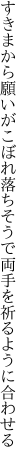 すきまから願いがこぼれ落ちそうで 両手を祈るように合わせる