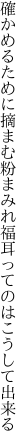 確かめるために摘まむ粉まみれ 福耳ってのはこうして出来る