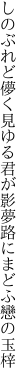 しのぶれど儚く見ゆる君が影 夢路にまどふ戀の玉梓