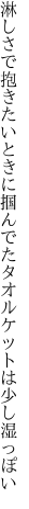 淋しさで抱きたいときに掴んでた タオルケットは少し湿っぽい