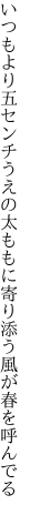 いつもより五センチうえの太ももに 寄り添う風が春を呼んでる