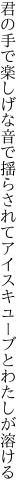 君の手で楽しげな音で揺らされて アイスキューブとわたしが溶ける