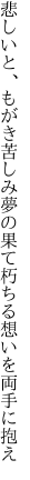 悲しいと、もがき苦しみ夢の果て 朽ちる想いを両手に抱え