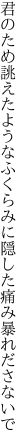 君のため誂えたようなふくらみに 隠した痛み暴れださないで