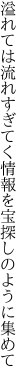 溢れては流れすぎてく情報を 宝探しのように集めて