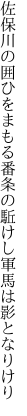 佐保川の囲ひをまもる番条の 駈けし軍馬は影となりけり