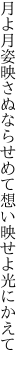 月よ月姿映さぬならせめて 想い映せよ光にかえて