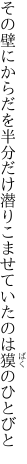 その壁にからだを半分だけ潜り こませていたのは獏のひとびと