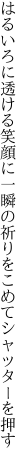 はるいろに透ける笑顔に一瞬の 祈りをこめてシャッターを押す