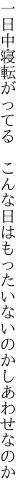 一日中寝転がってる こんな日は もったいないのかしあわせなのか