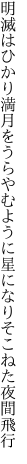 明滅はひかり満月をうらやむように 星になりそこねた夜間飛行