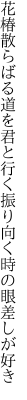 花椿散らばる道を君と行く 振り向く時の眼差しが好き